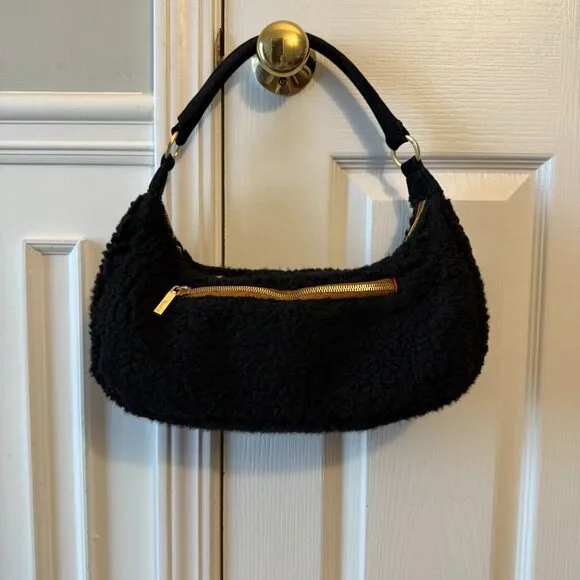 Hammitt Black Sherpa Shearling Becker Shoulder Crossbody Bag EUC - Picture 8 of 9